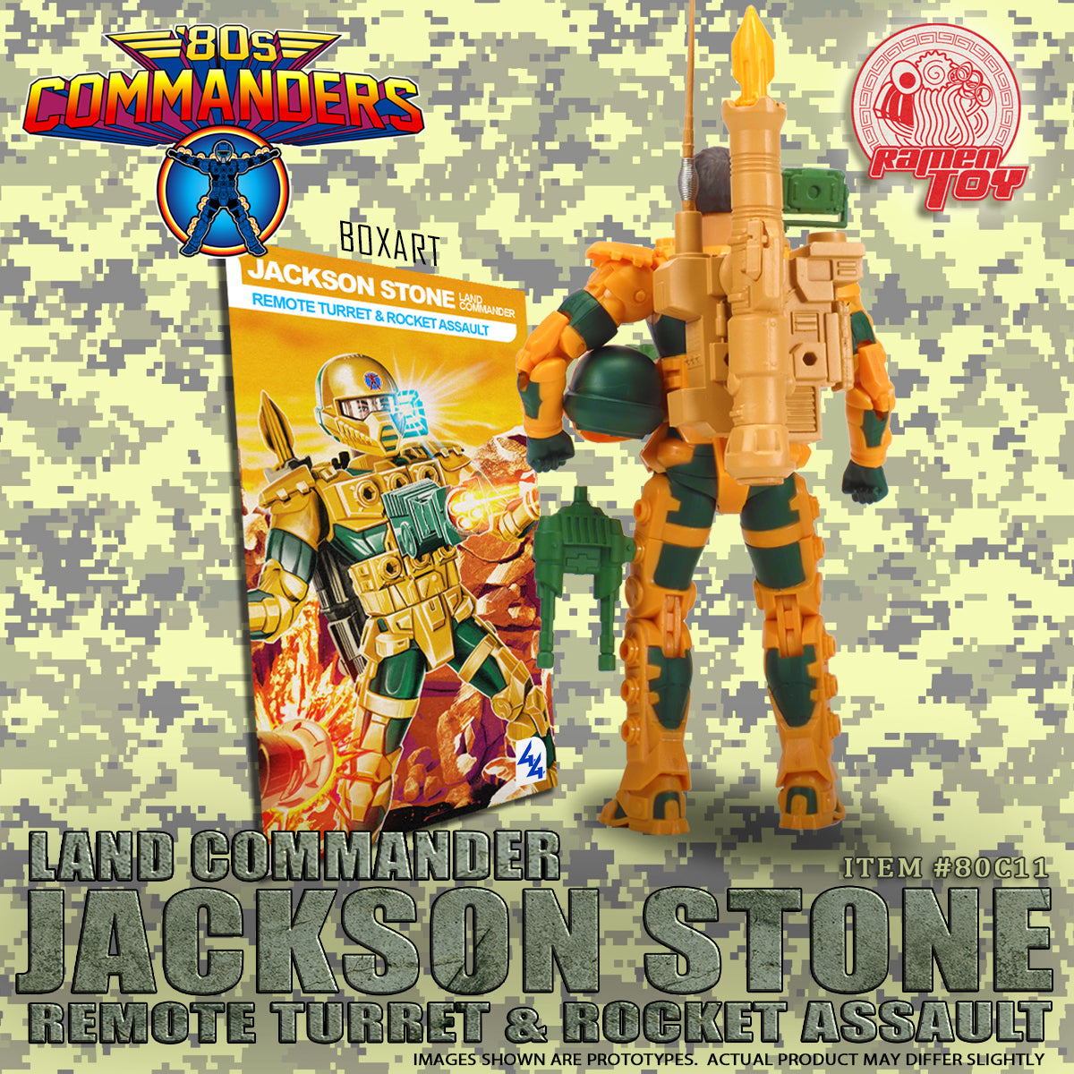 ITEM #80C11 - [80s Commanders] LAND COMMANDER JACKSON STONE - REMOTE TURRET & ROCKET ASSAULT SYSTEM (Pre-Order)
