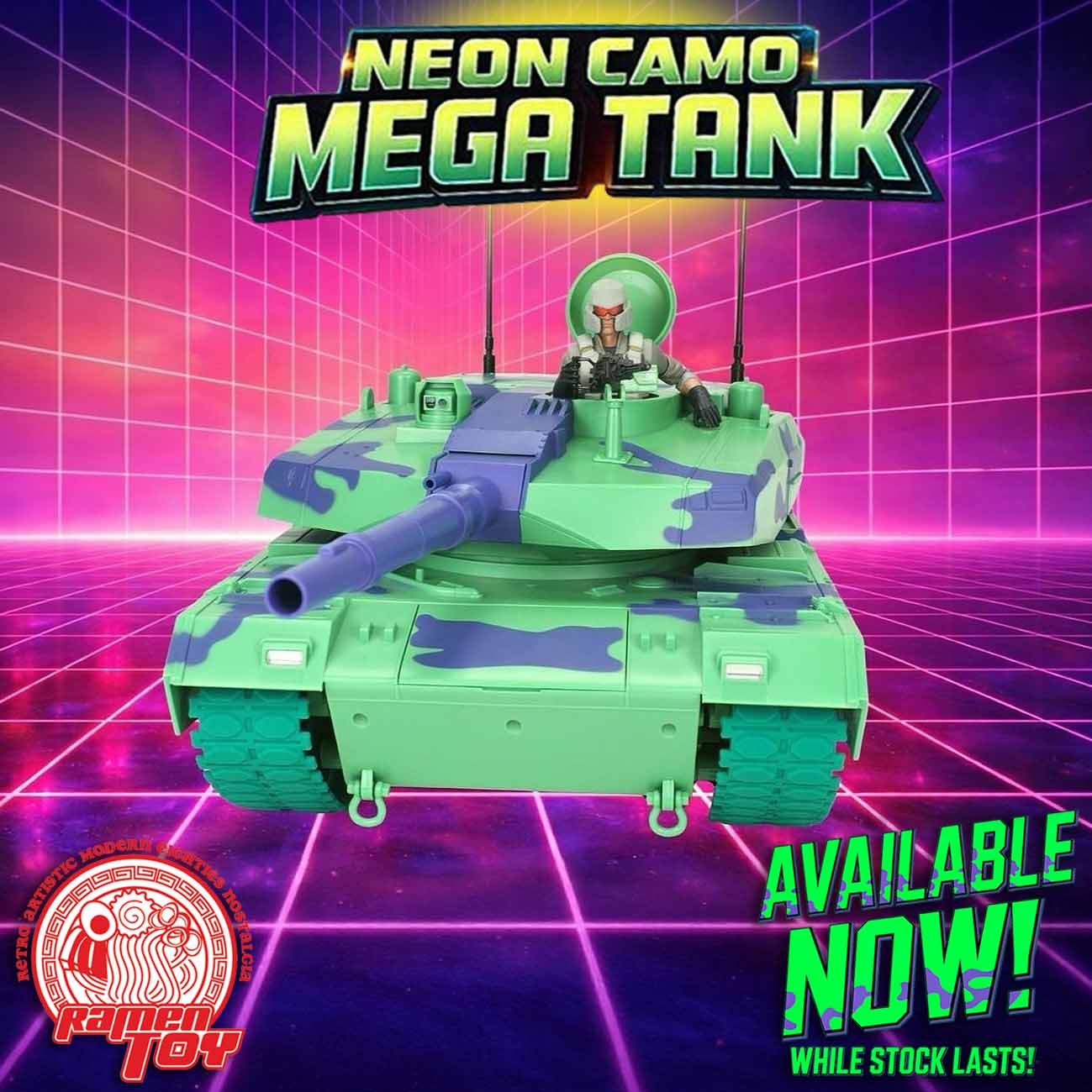 #MT001 - BOTCON 2025 AGABYSS EXCLUSIVE NEON MEGA TANK with TANK COMMANDER