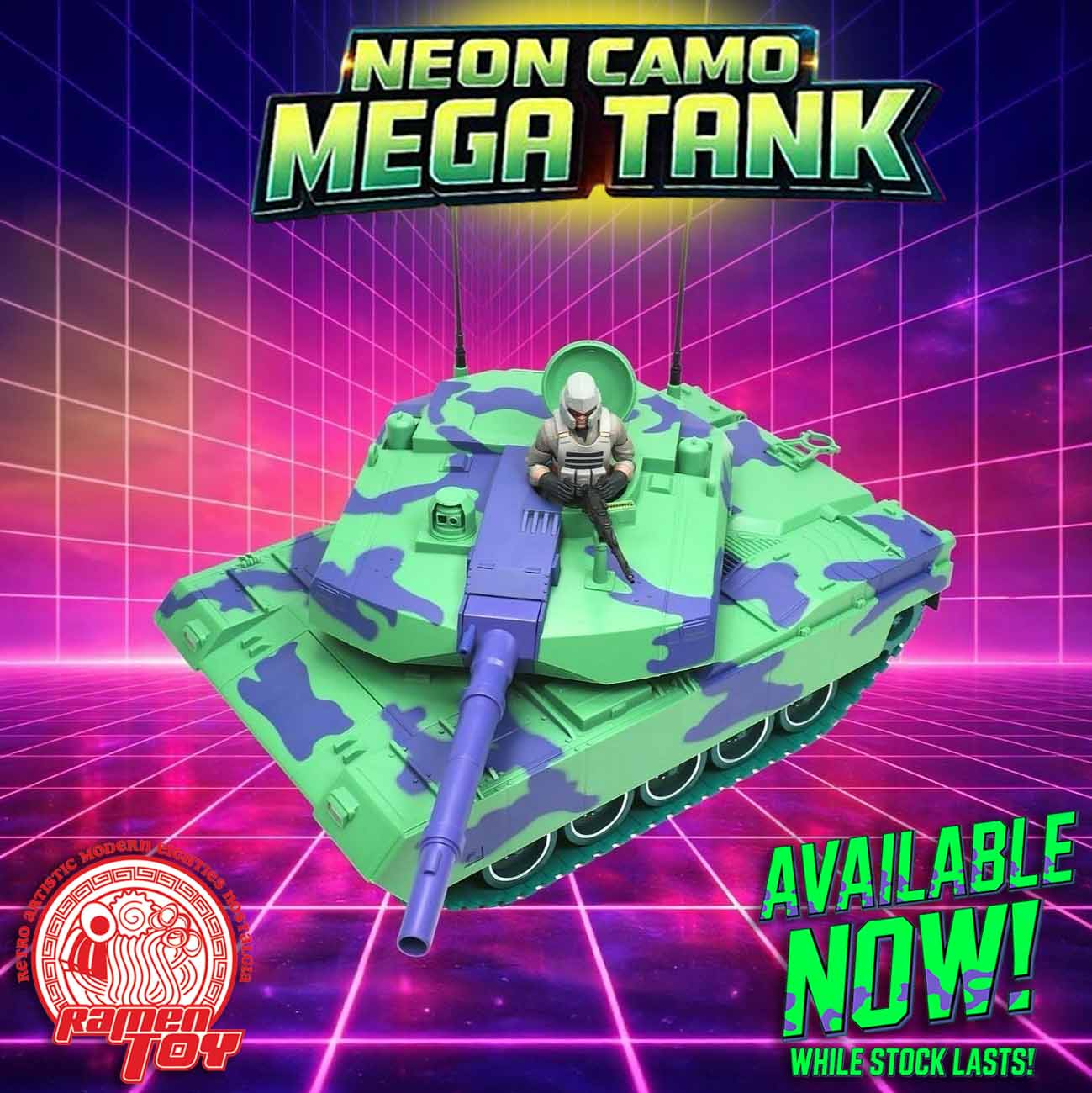 #MT001 - BOTCON 2025 AGABYSS EXCLUSIVE NEON MEGA TANK with TANK COMMANDER