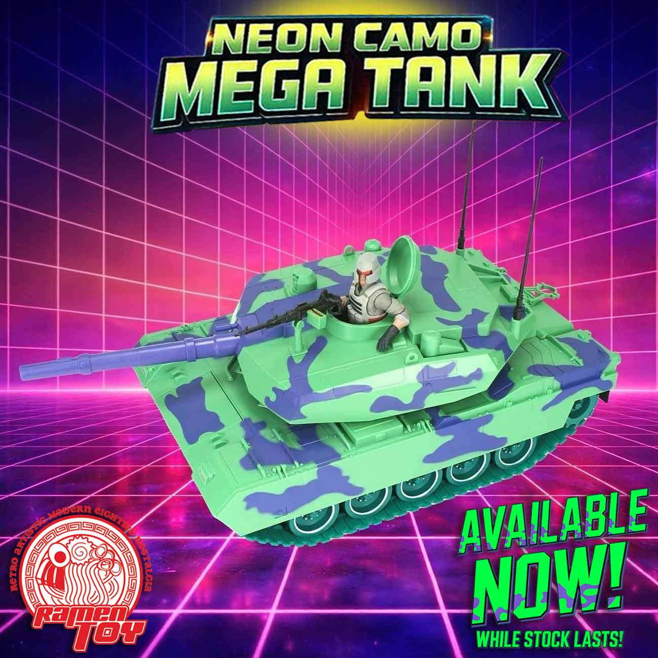 #MT001 - BOTCON 2025 AGABYSS EXCLUSIVE NEON MEGA TANK with TANK COMMANDER
