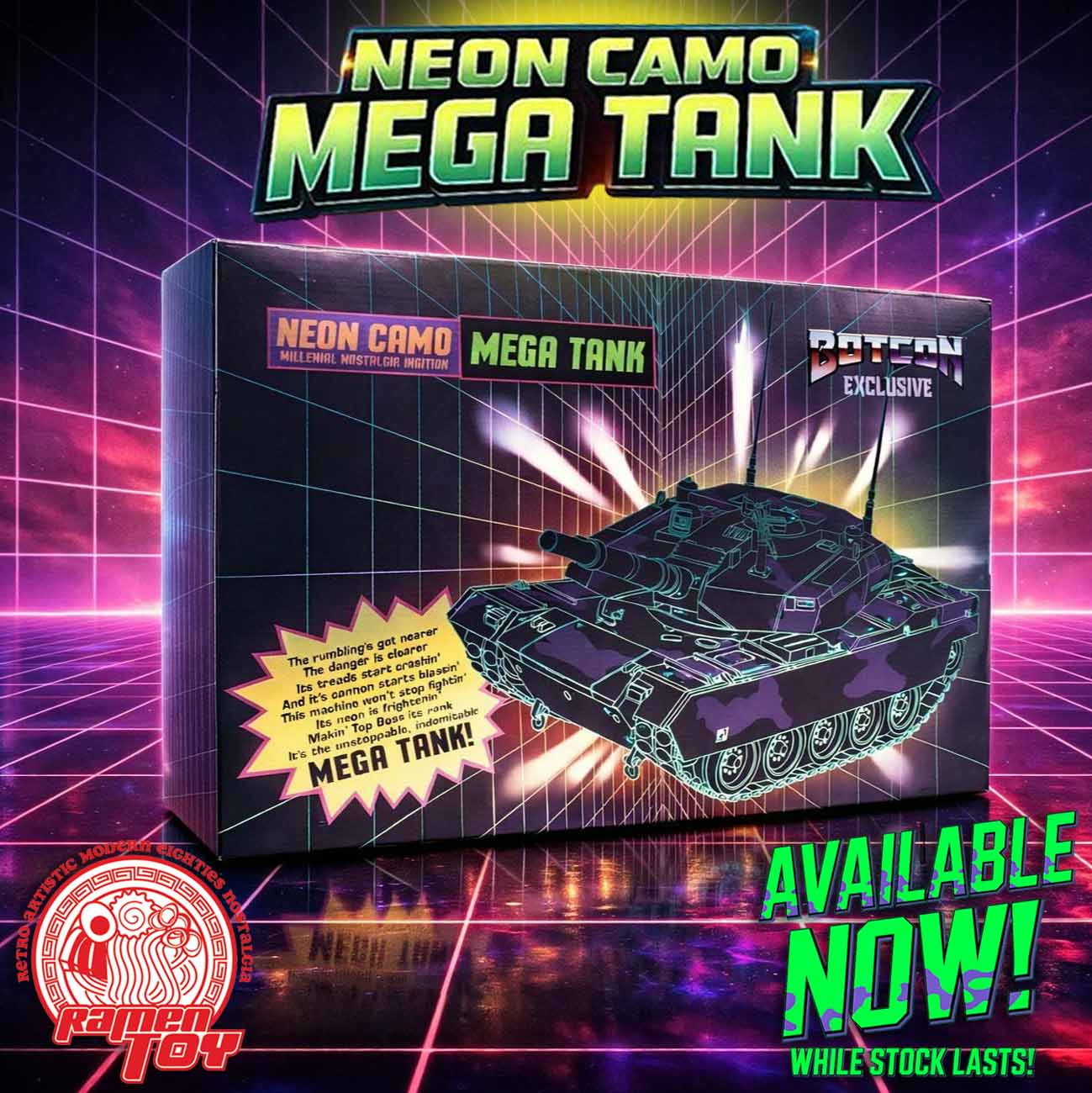#MT001 - BOTCON 2025 AGABYSS EXCLUSIVE NEON MEGA TANK with TANK COMMANDER