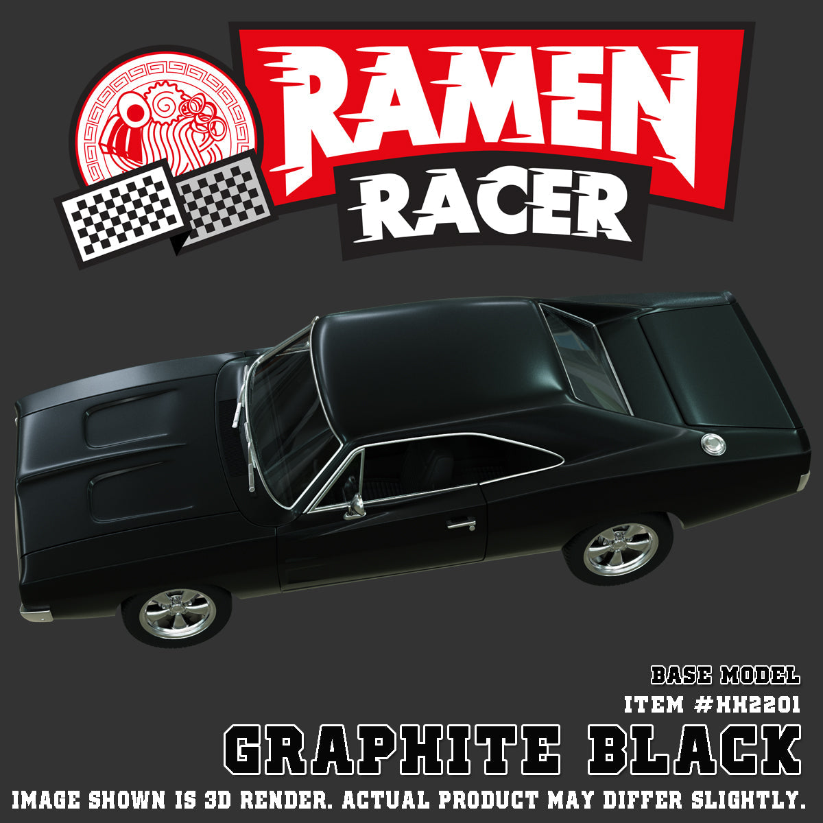 ITEM #HH2201A - RAMEN RACER (GRAPHITE BLACK) comes with INTERCHANGE & INFERNO PACKS