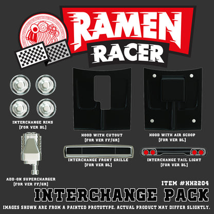 ITEM #HH2201A - RAMEN RACER (GRAPHITE BLACK) comes with INTERCHANGE & INFERNO PACKS