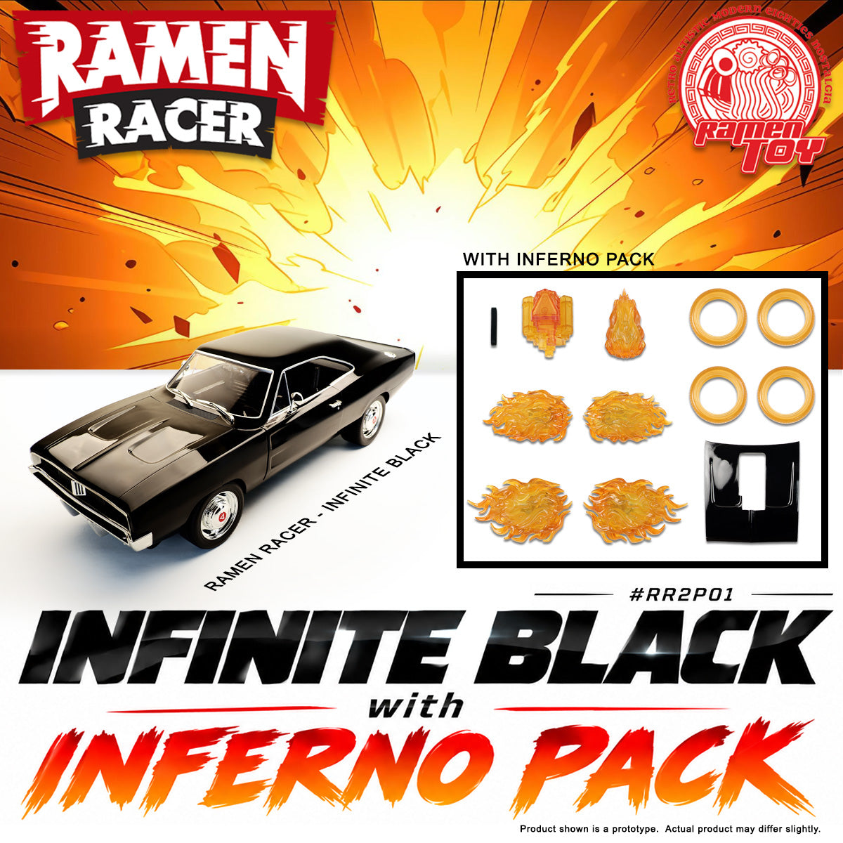 #RR2P01 - Ramen Racer 2.0 - Infinite Black with Inferno Pack (Pre-Order) #Early-Bird-Price